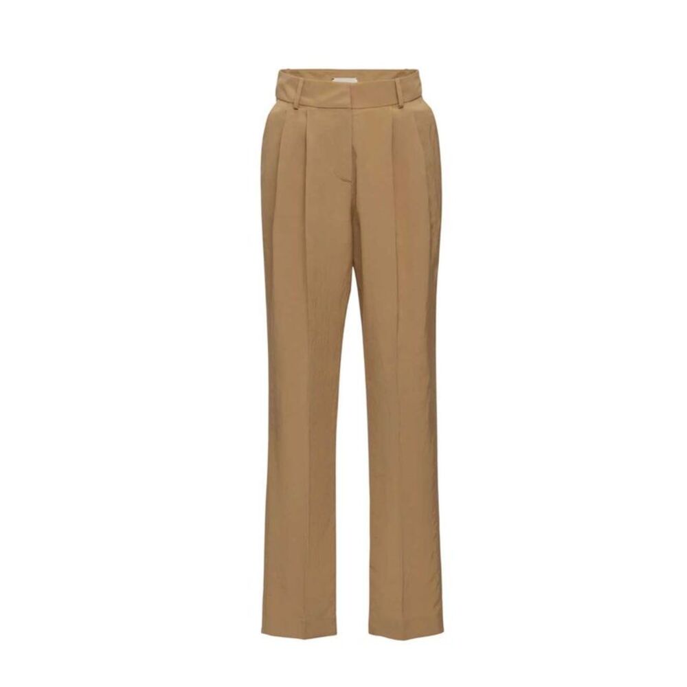 Magda Butrym Women Beige Tapered Trousers With Pleats